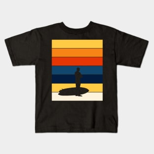 Surfer Sunset Surfboard Vintage Classic Retro Surfboarder Kids T-Shirt